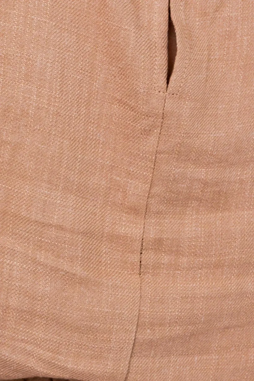 Sleeveless Washed Linen Elastic Hem Crop Top
