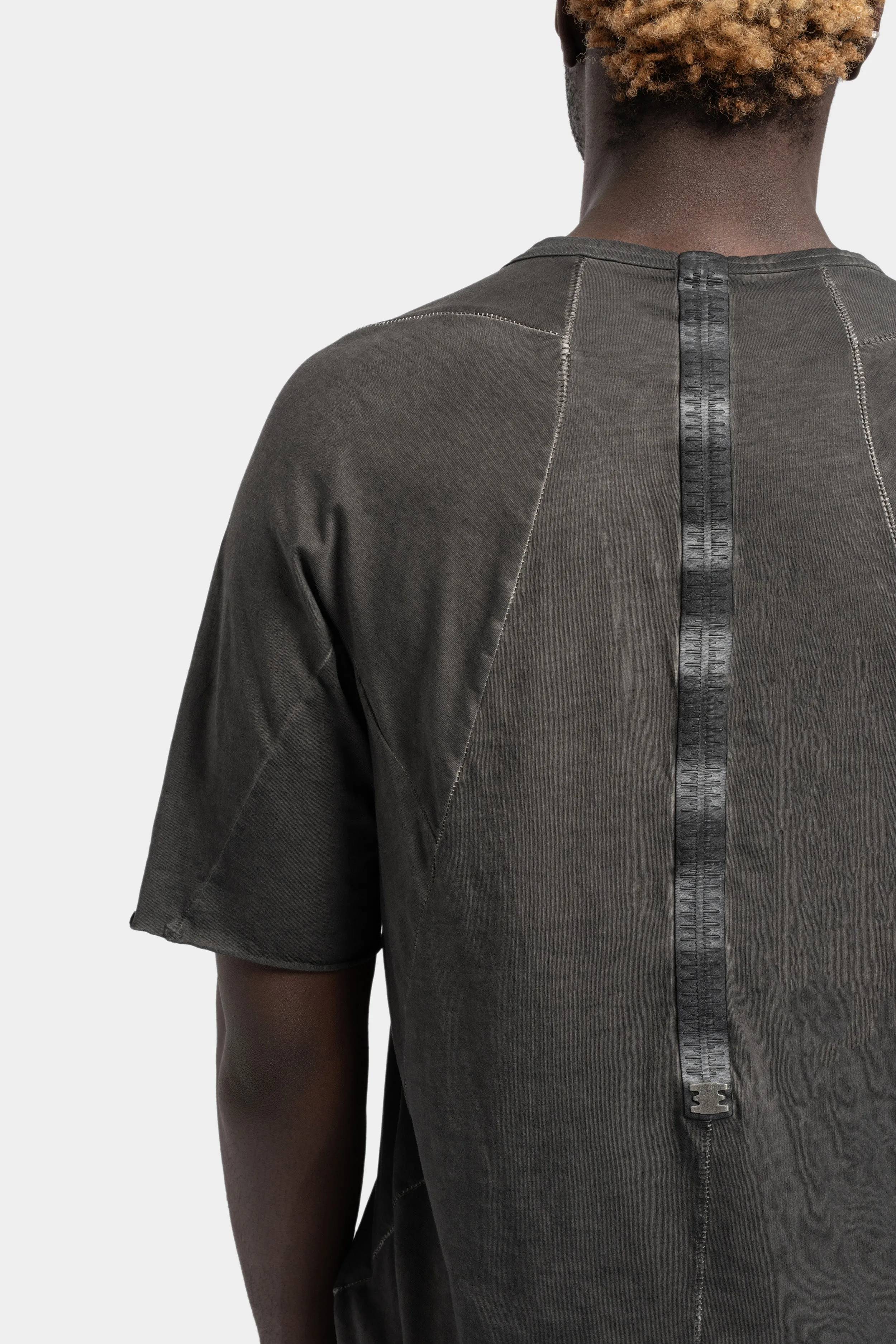 Staple spine detail raglan t-shirt, Plomb