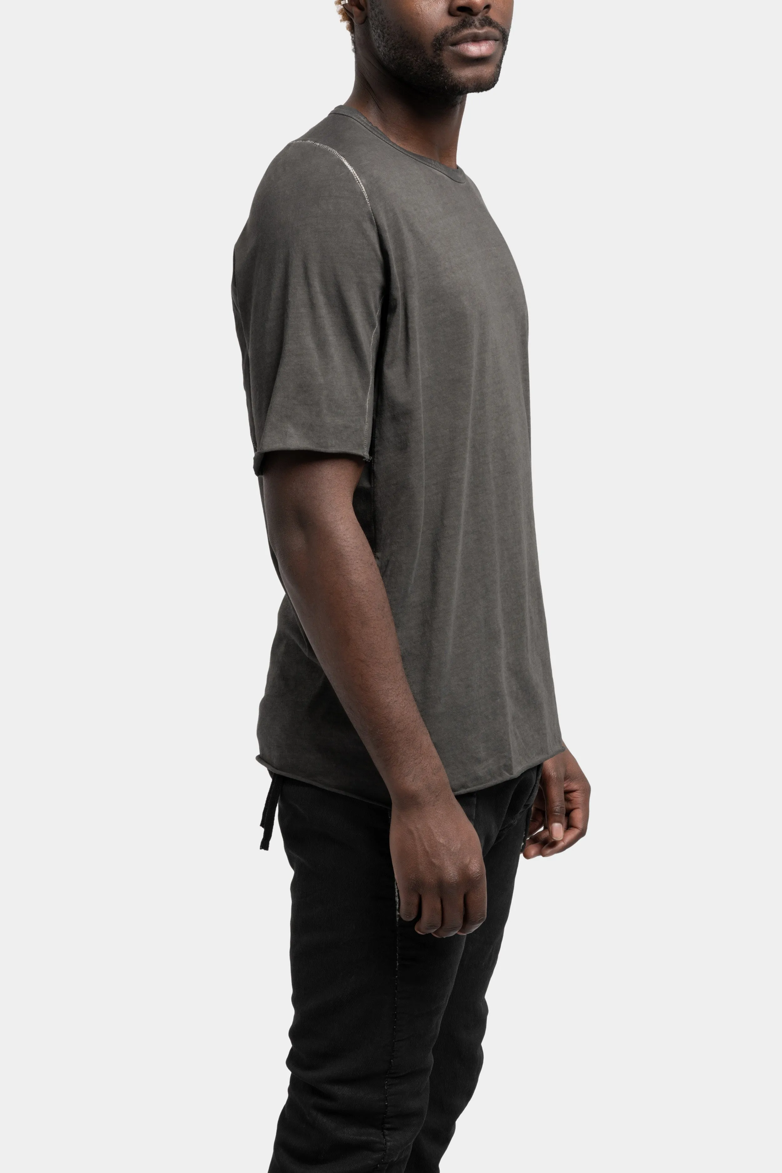 Staple spine detail raglan t-shirt, Plomb