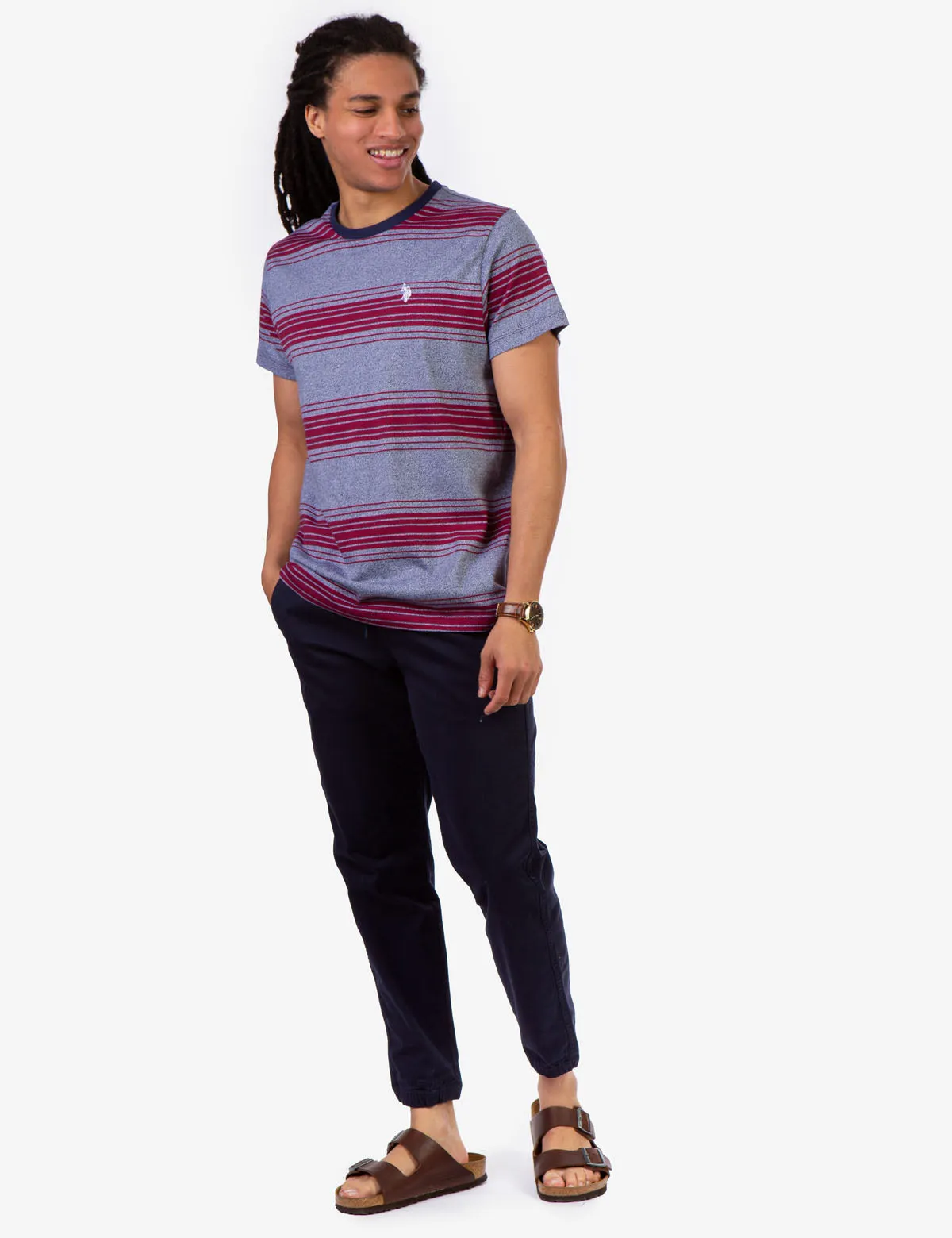 STRIPE CREW NECK T-SHIRT