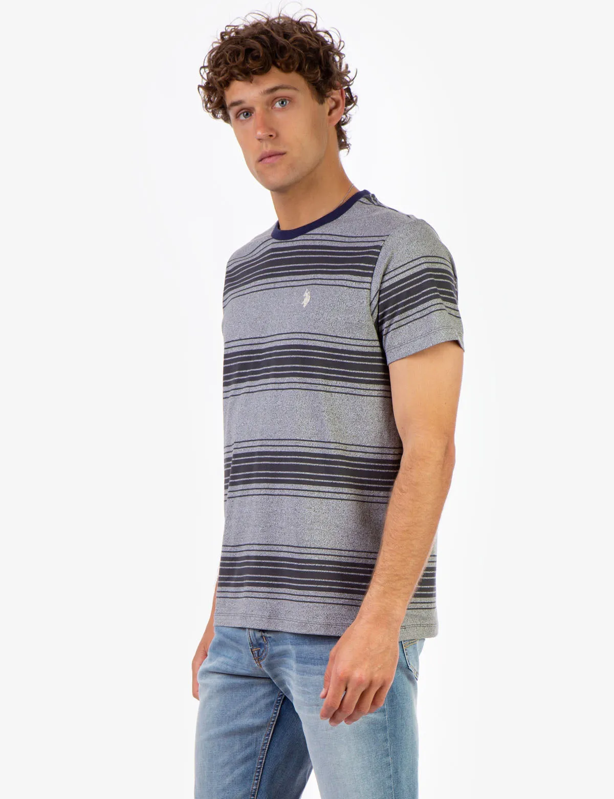 STRIPE CREW NECK T-SHIRT