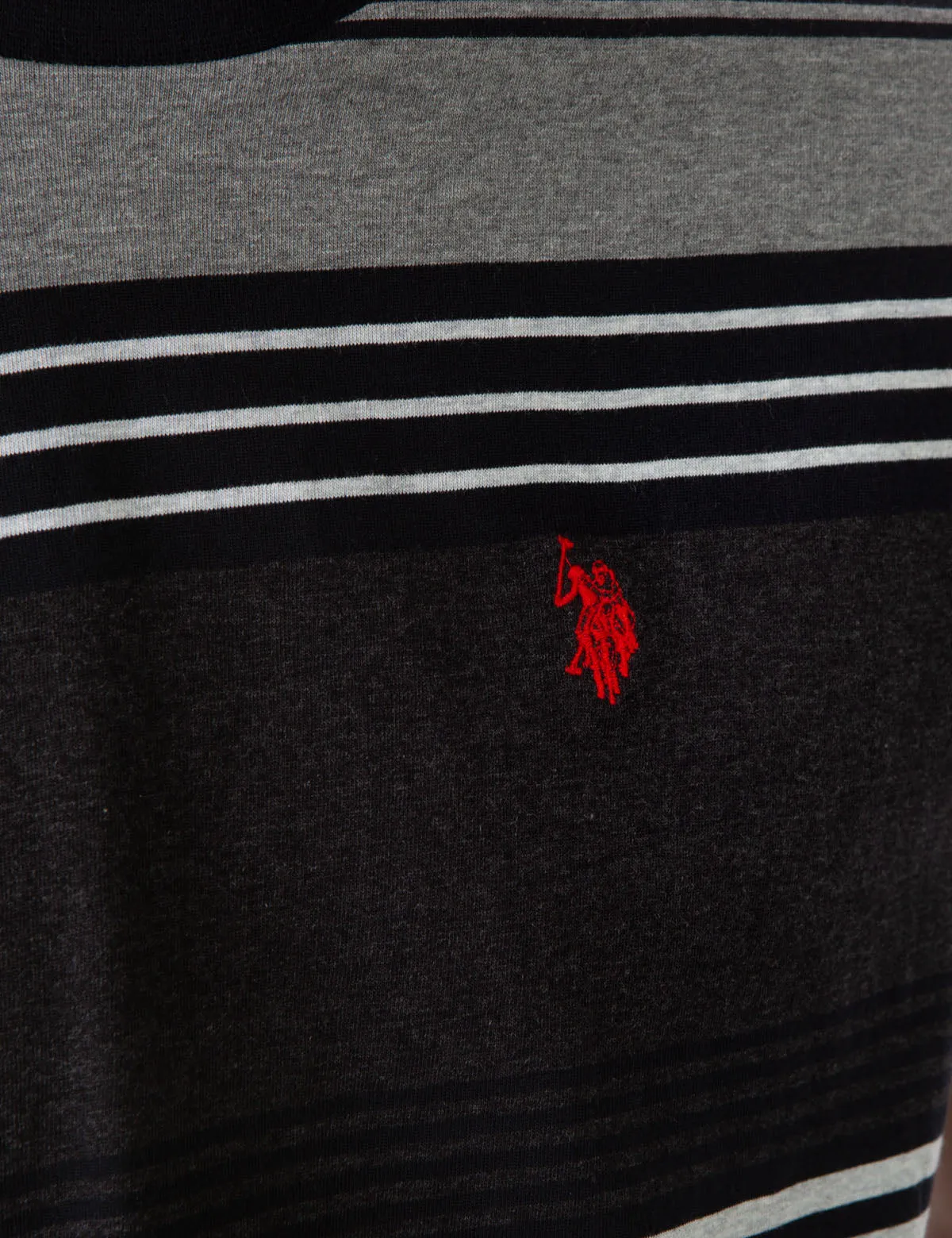 STRIPE HEATHER CREW NECK T-SHIRT