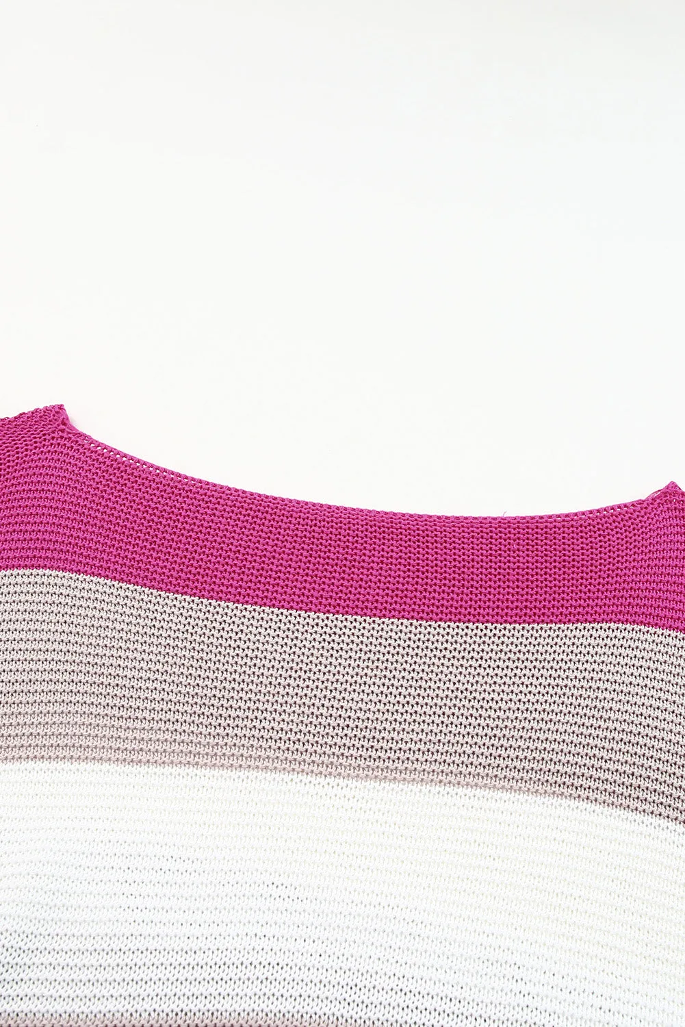 Stripe Knit Half Sleeve Sweater