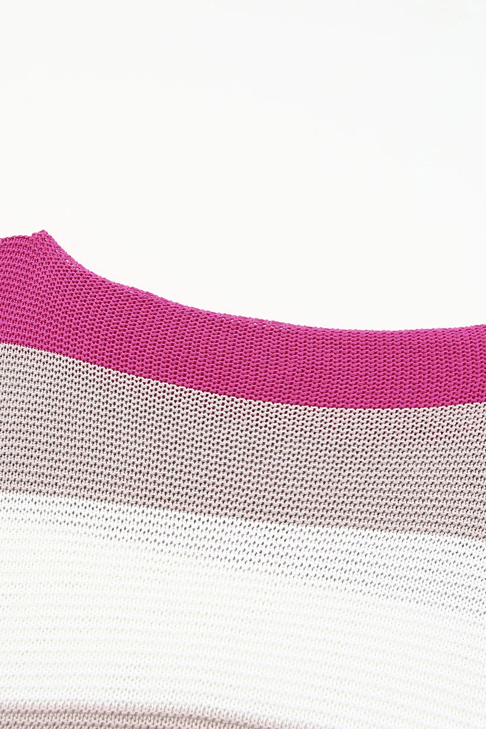 Stripe Knit Half Sleeve Sweater