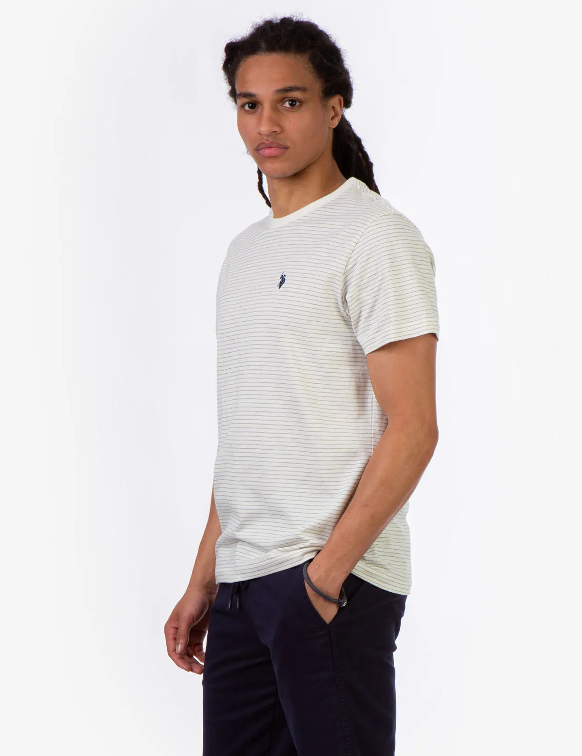STRIPE SHADOW CREW NECK T-SHIRT