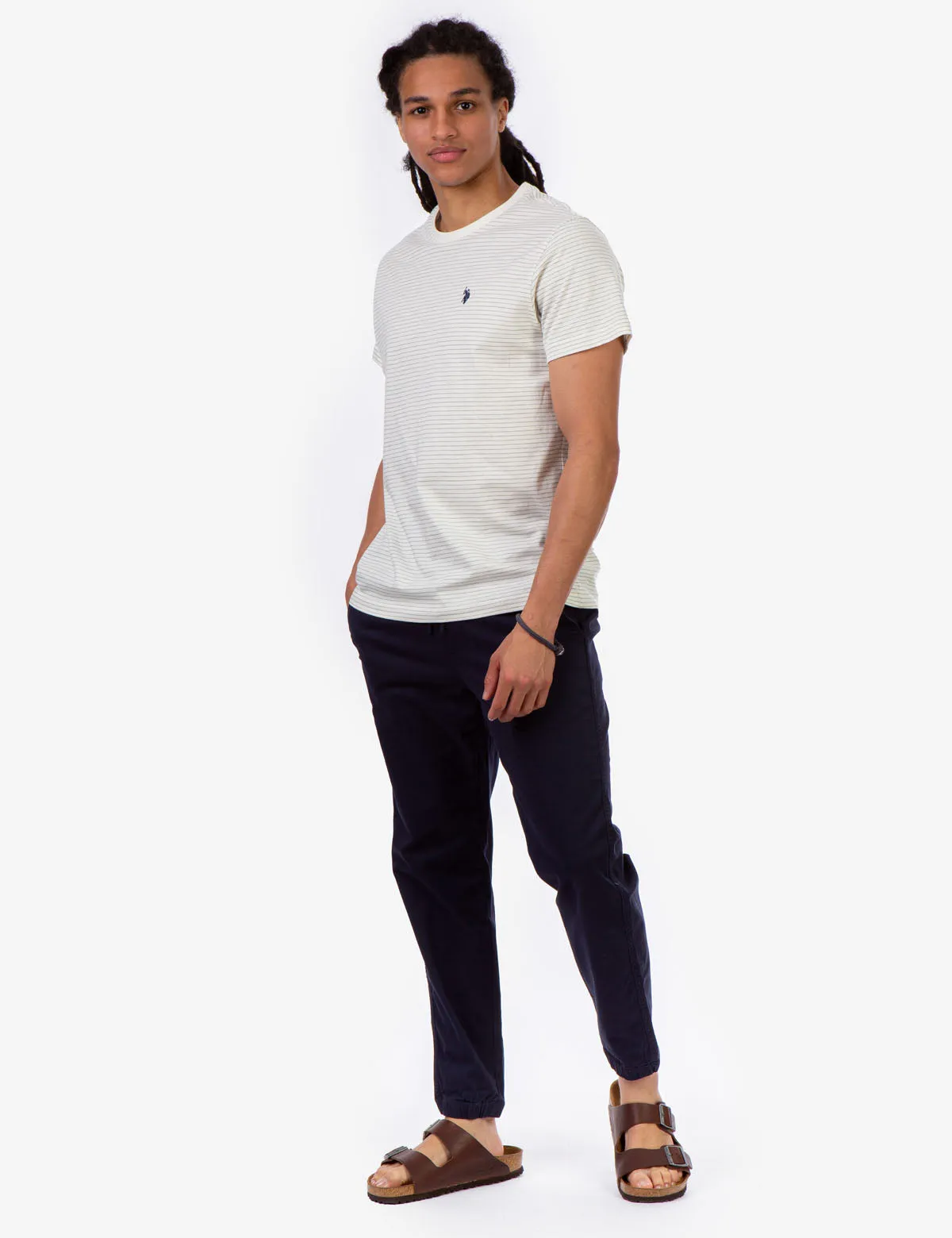 STRIPE SHADOW CREW NECK T-SHIRT