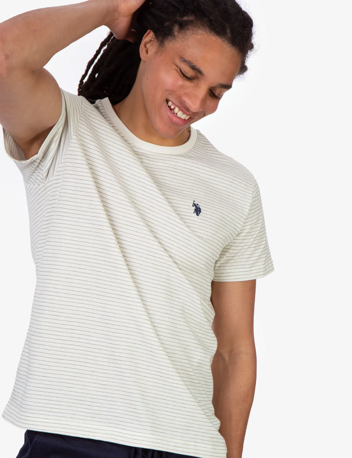 STRIPE SHADOW CREW NECK T-SHIRT