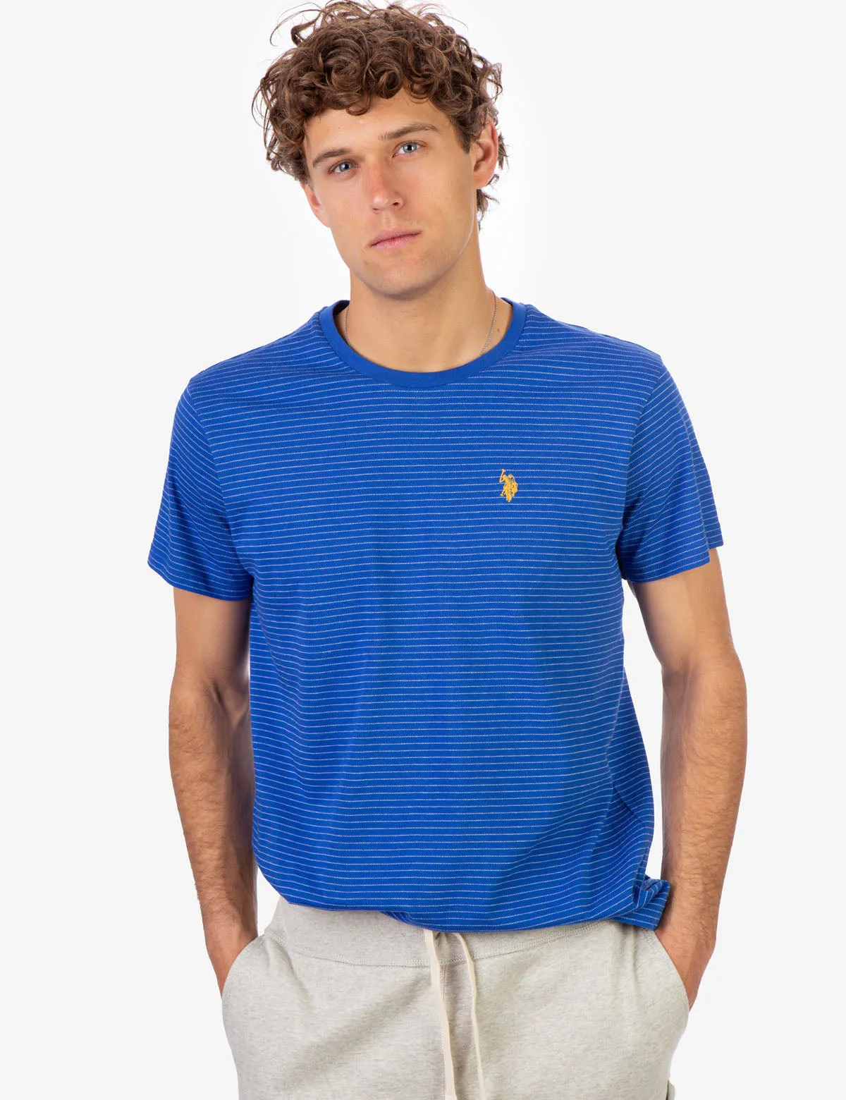STRIPE SHADOW CREW NECK T-SHIRT