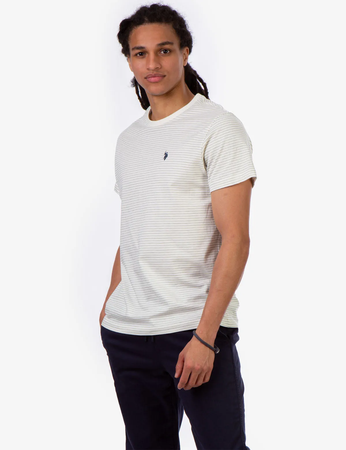 STRIPE SHADOW CREW NECK T-SHIRT