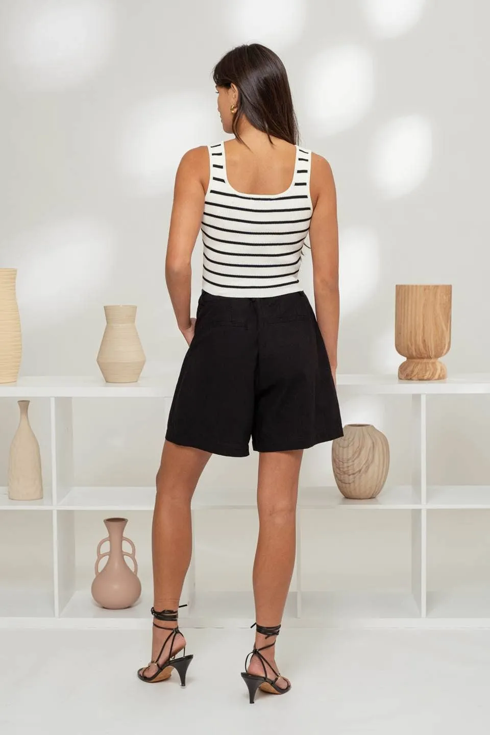 STRIPE SWEATER KNIT TANK TOP