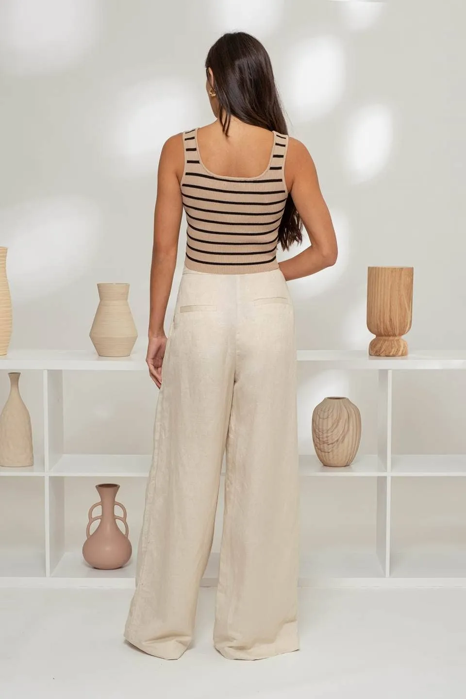 STRIPE SWEATER KNIT TANK TOP