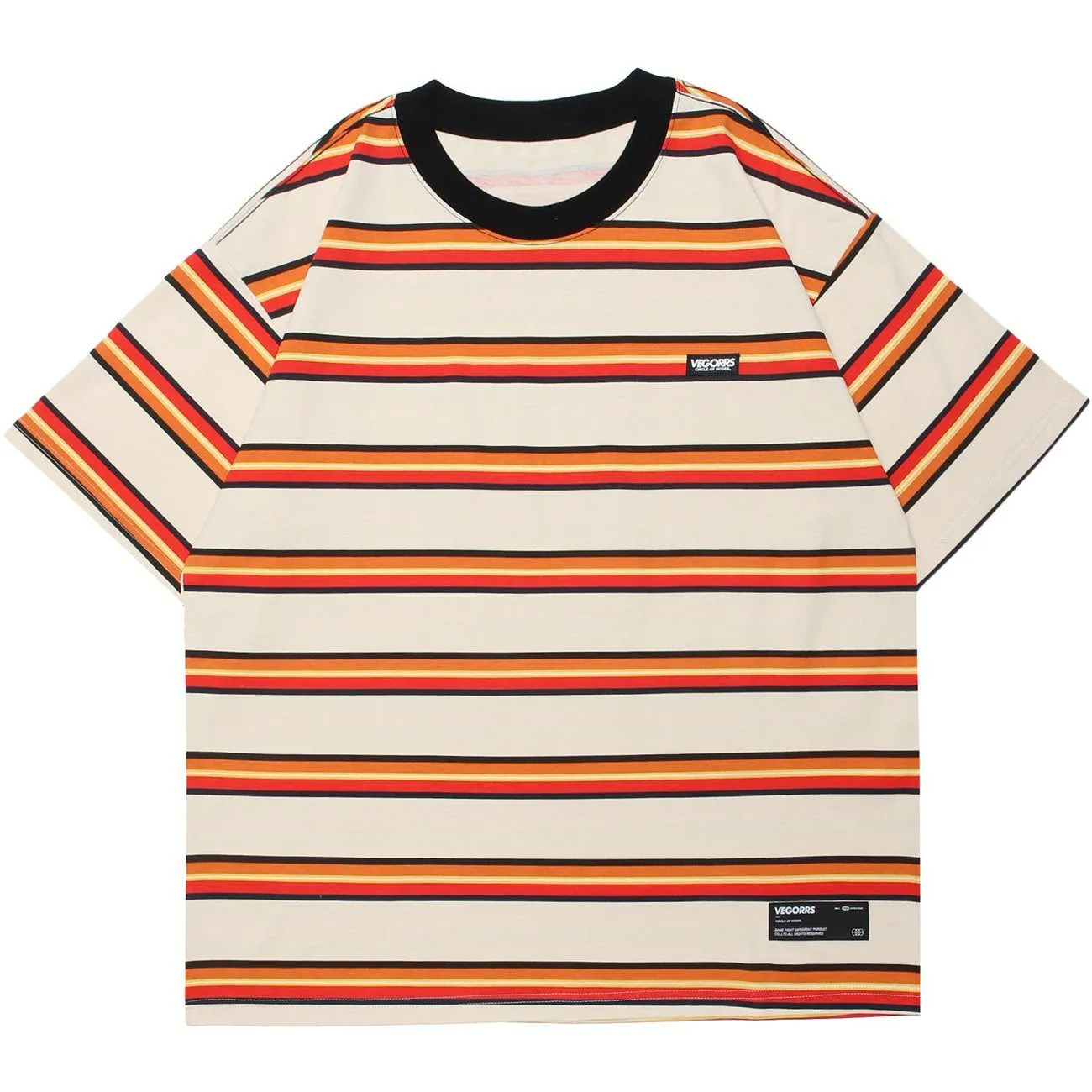 Striped Bright Color Matching Tee