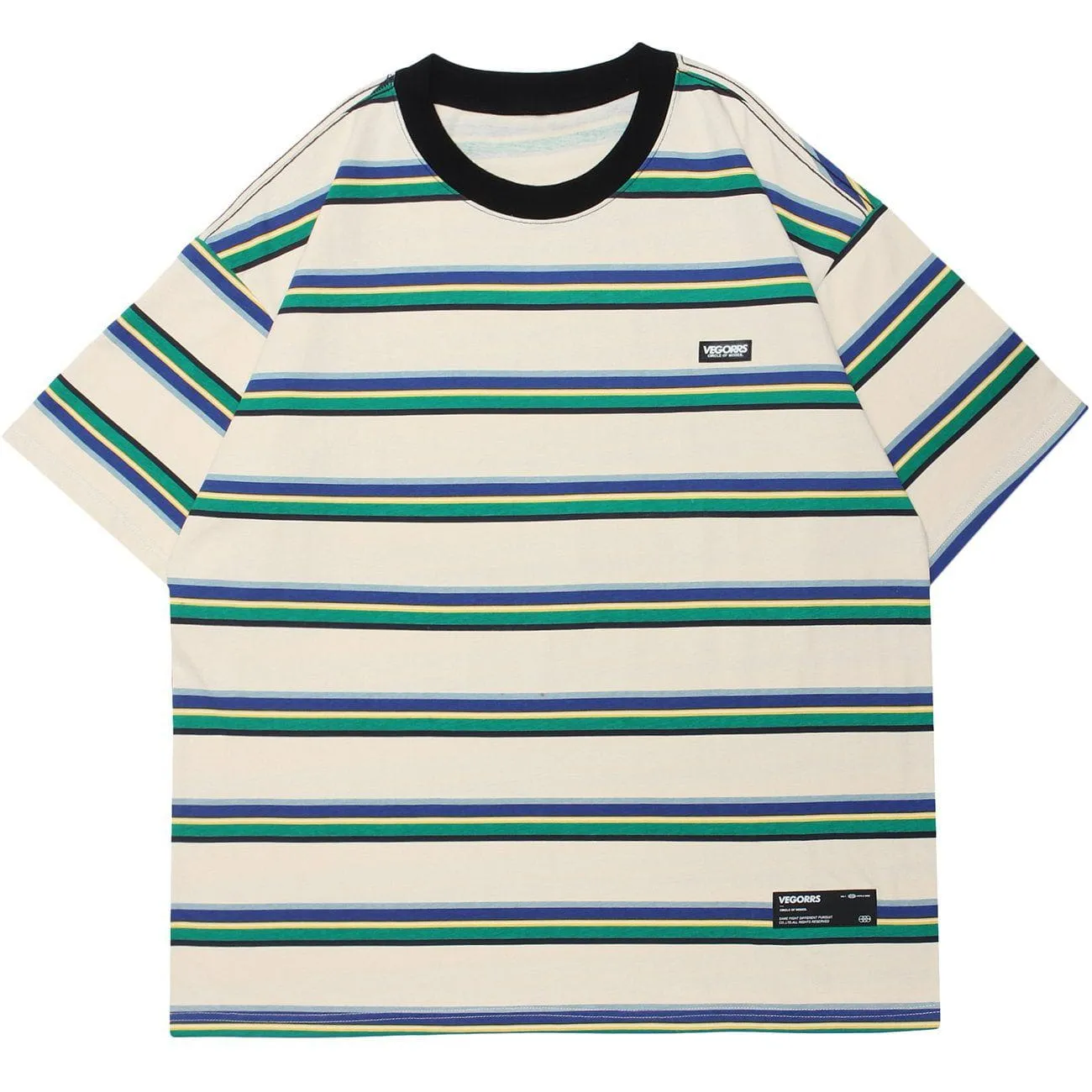 Striped Bright Color Matching Tee