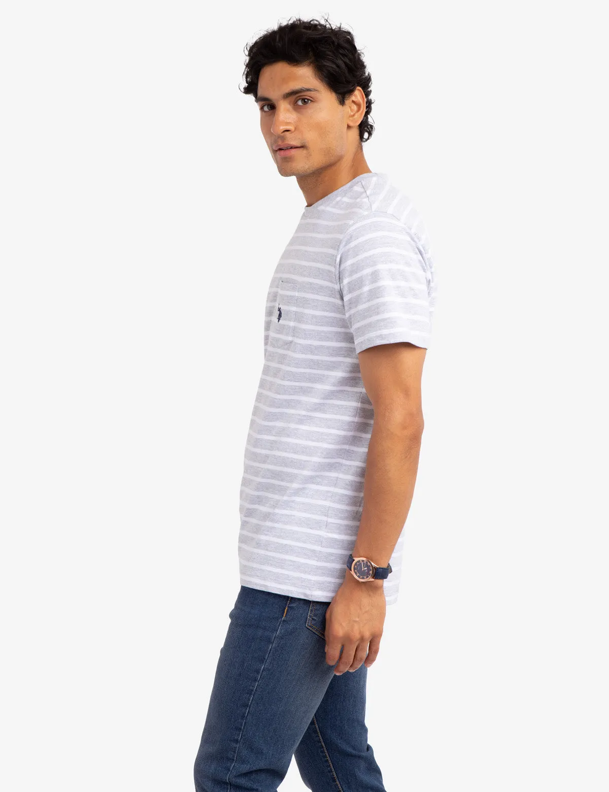 STRIPED CHEST POCKET T-SHIRT