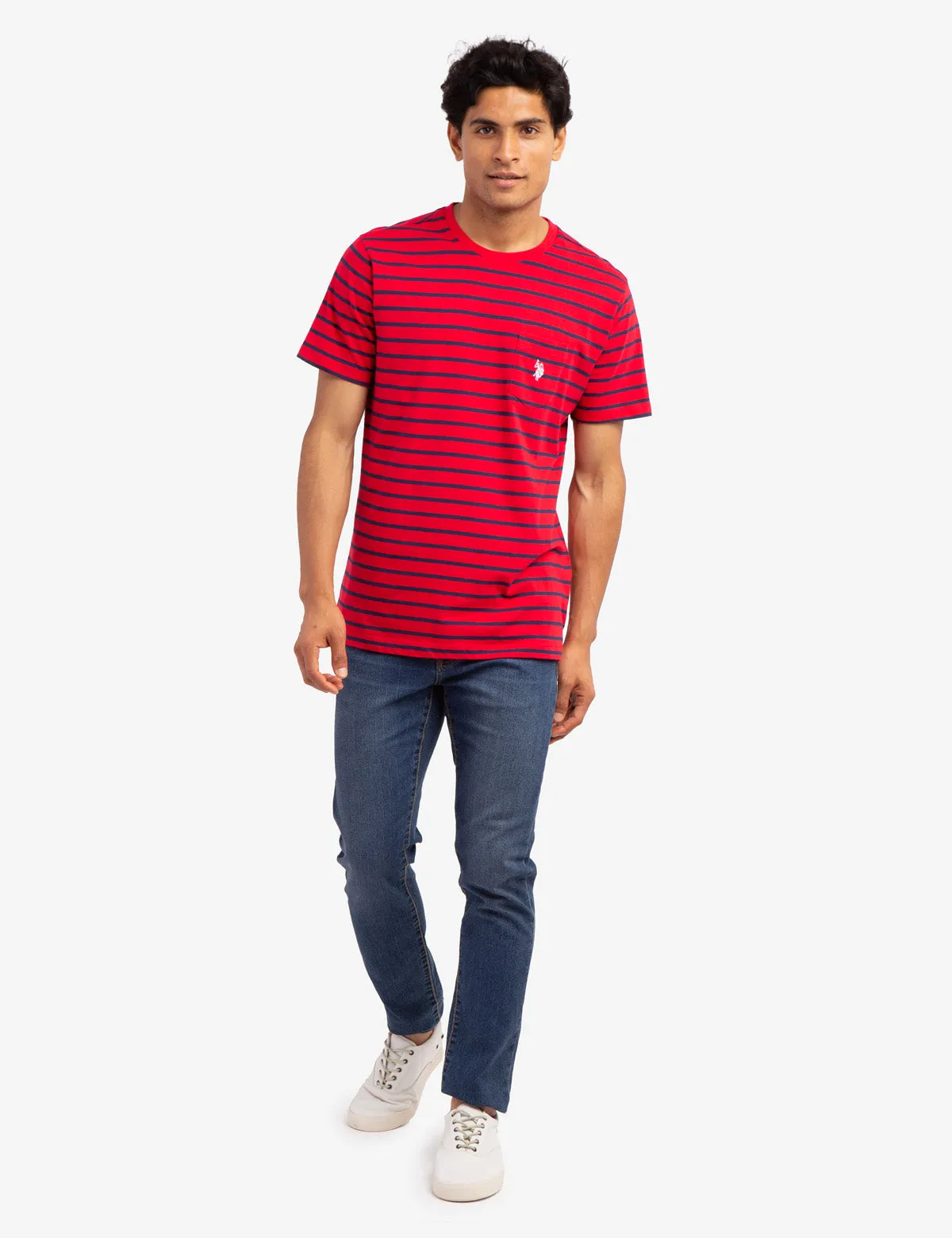 STRIPED CHEST POCKET T-SHIRT