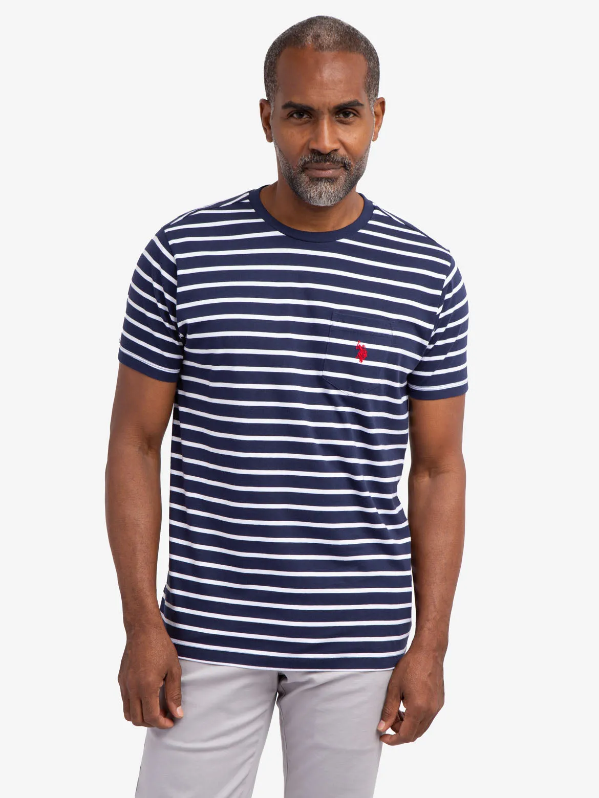 STRIPED CHEST POCKET T-SHIRT