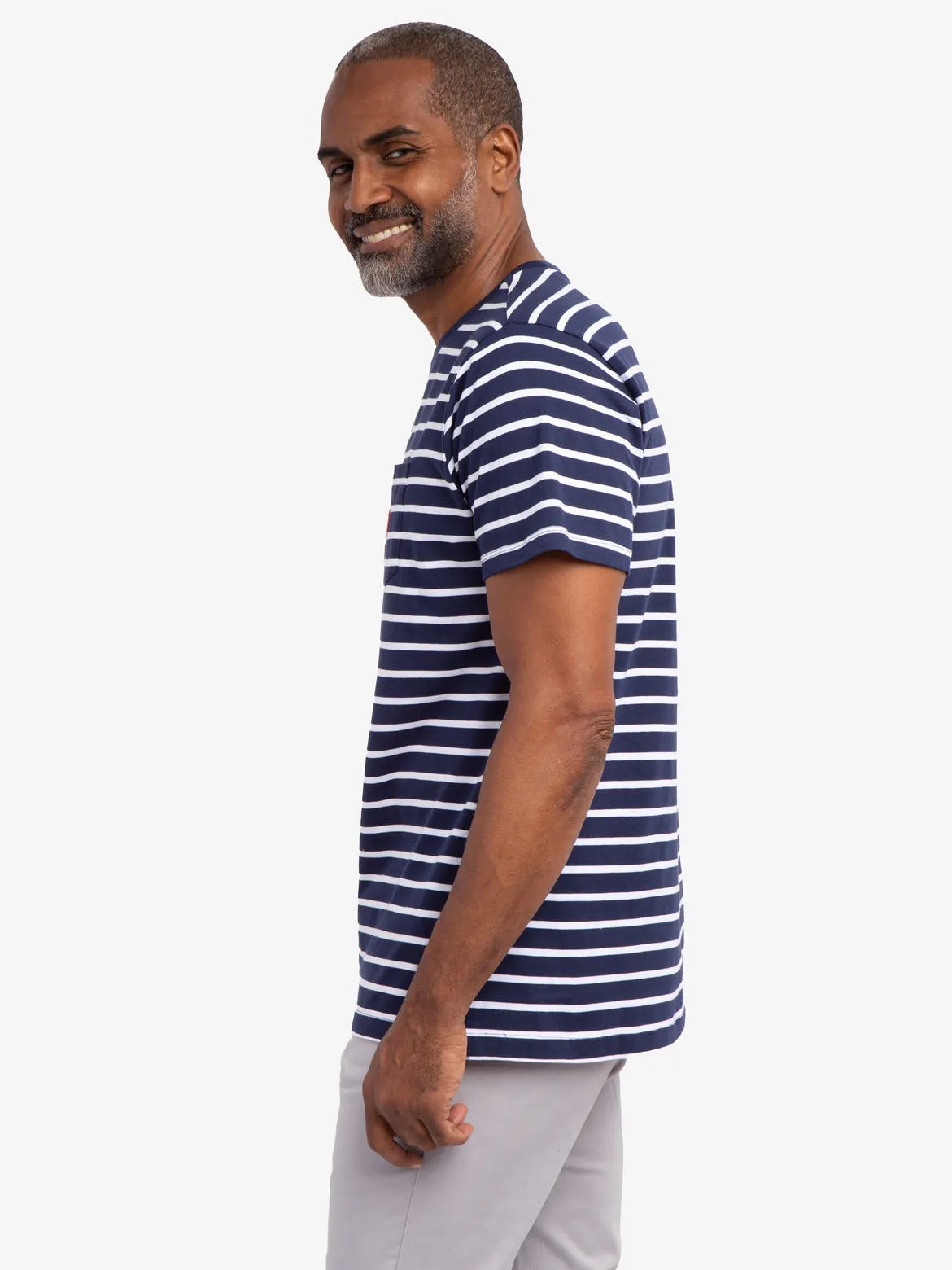 STRIPED CHEST POCKET T-SHIRT