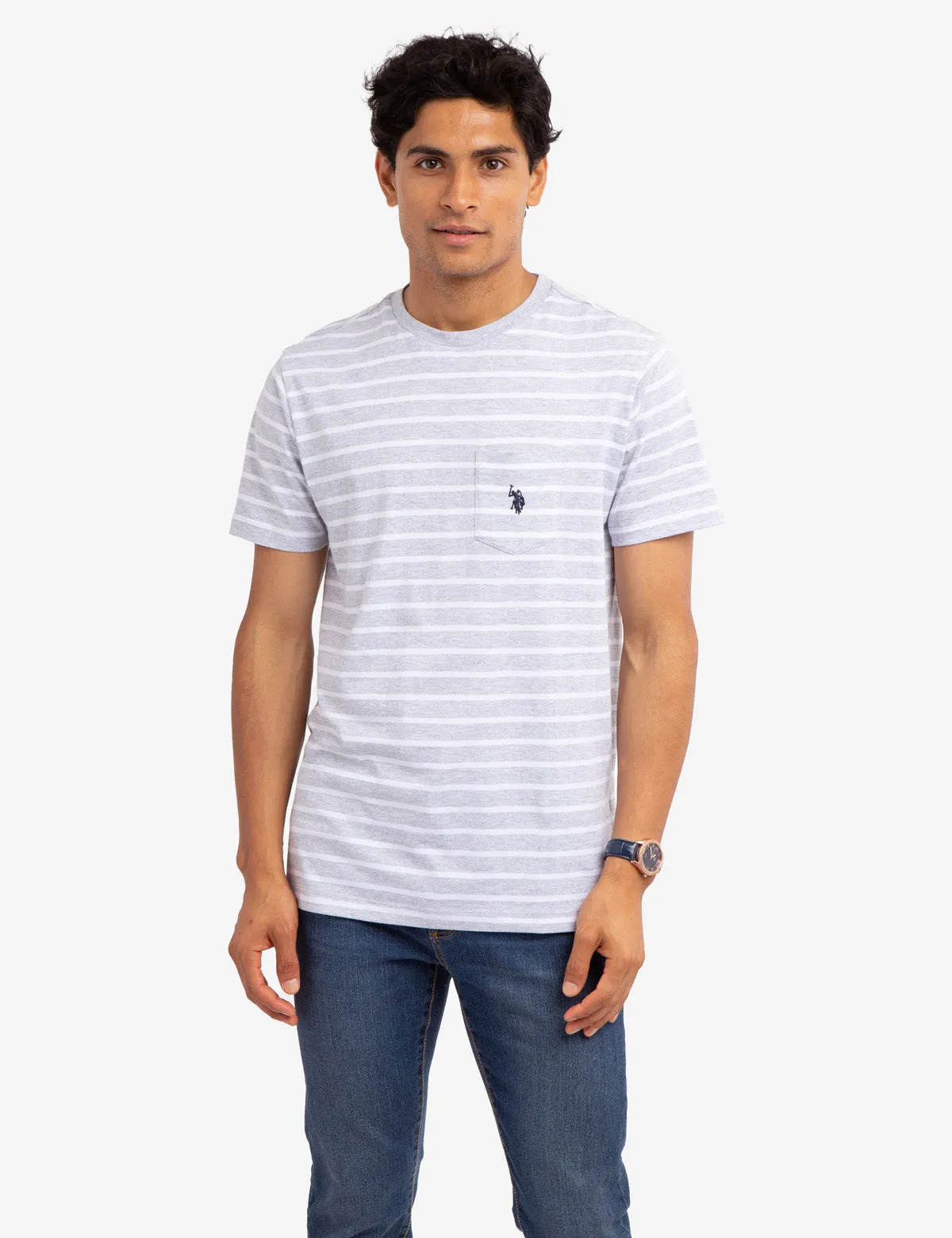 STRIPED CHEST POCKET T-SHIRT