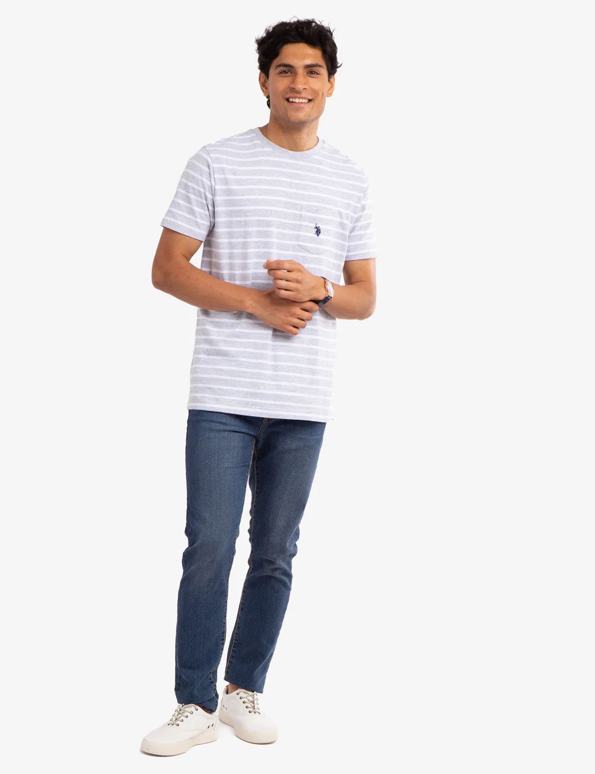 STRIPED CHEST POCKET T-SHIRT