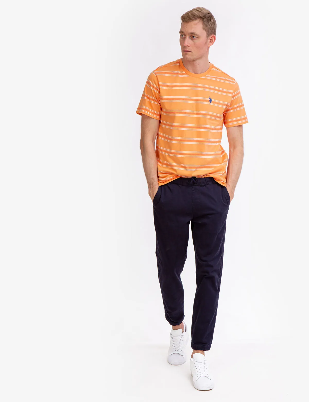 STRIPED JERSEY CREW NECK T-SHIRT
