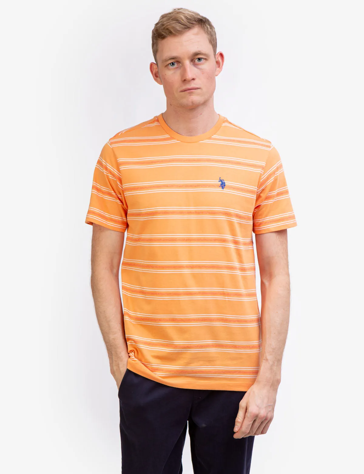 STRIPED JERSEY CREW NECK T-SHIRT