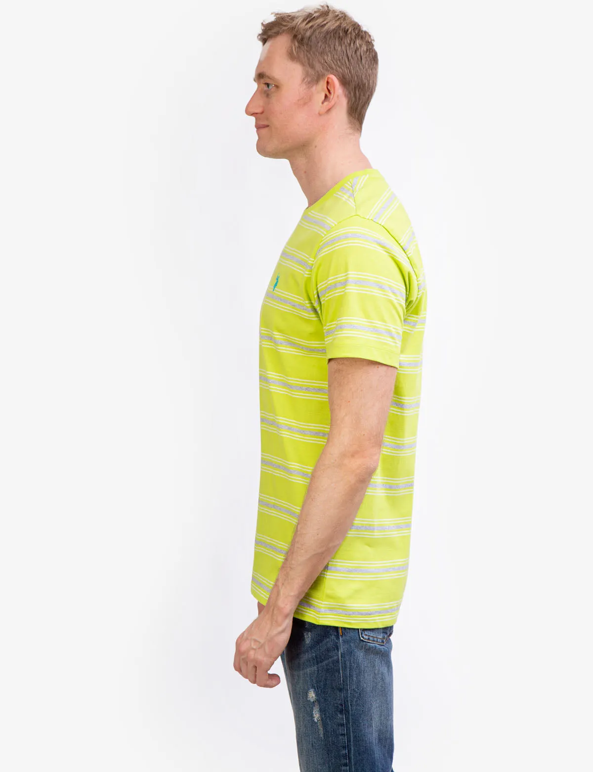 STRIPED JERSEY CREW NECK T-SHIRT