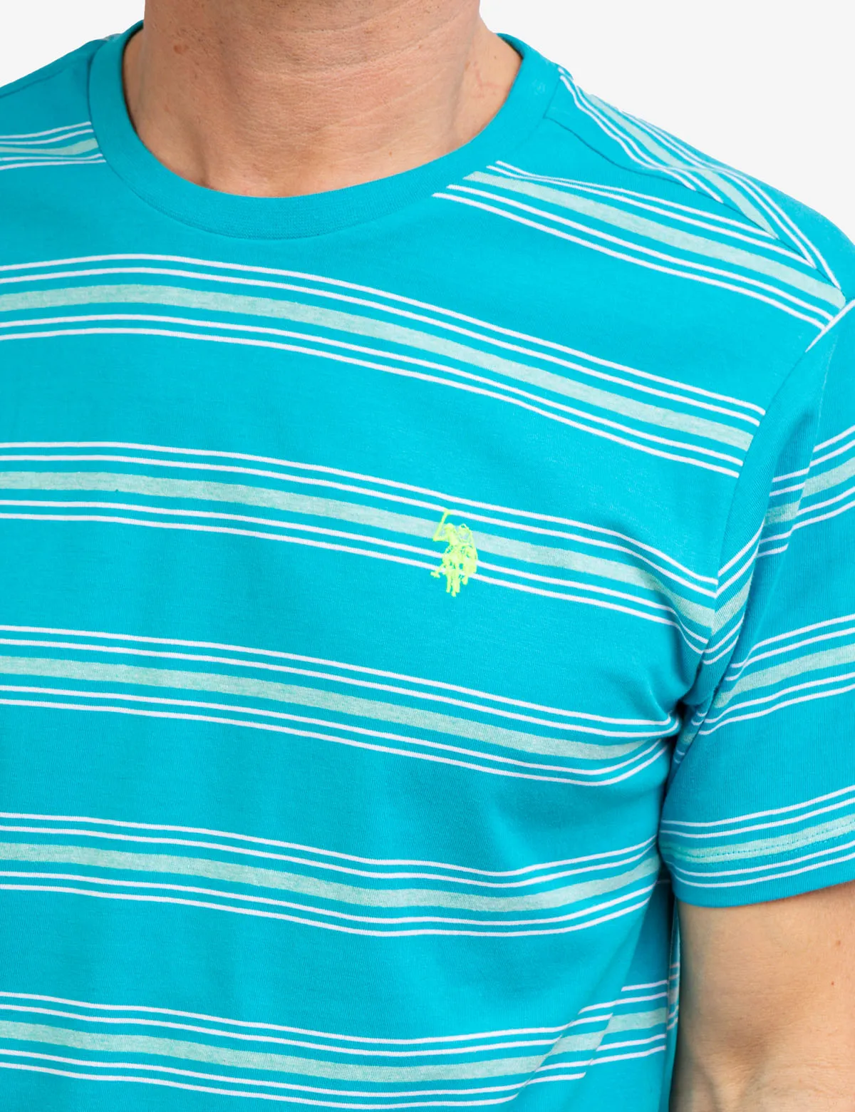STRIPED JERSEY CREW NECK T-SHIRT