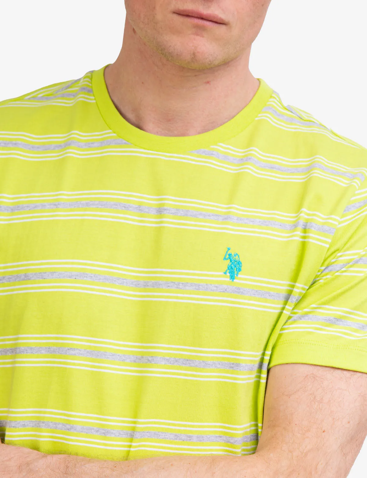 STRIPED JERSEY CREW NECK T-SHIRT