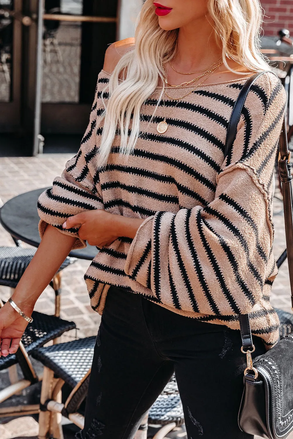Striped knit sweater