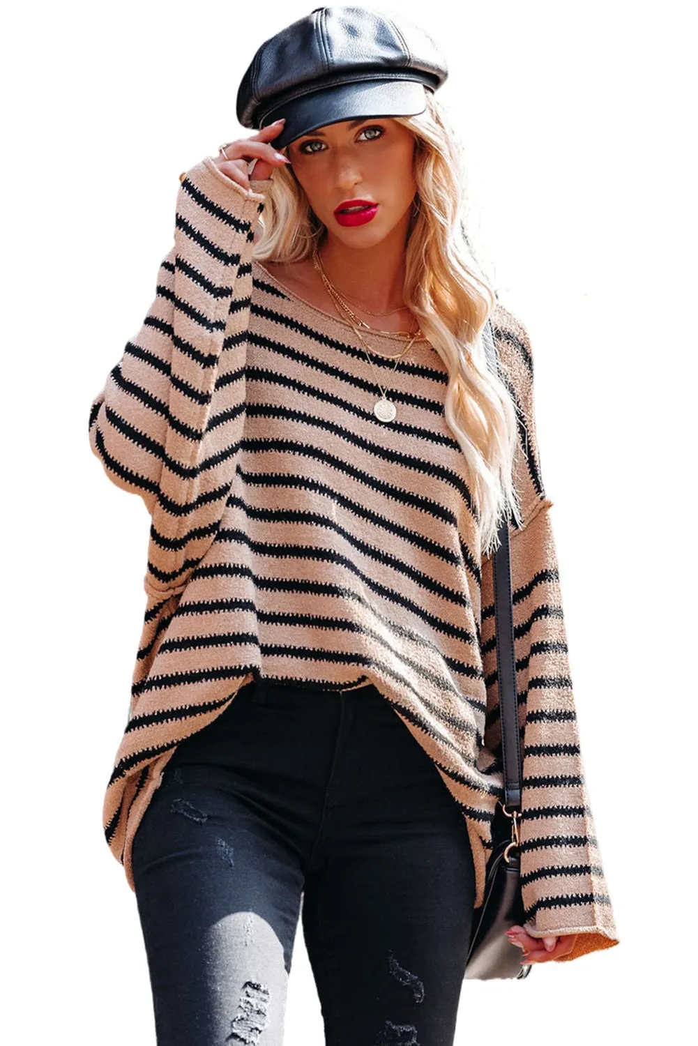 Striped knit sweater