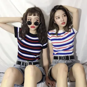 Striped Knit T-Shirt KF30292