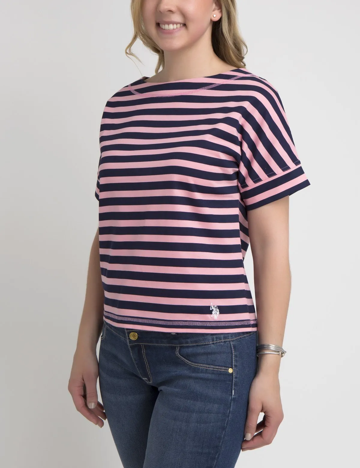 STRIPED LACEUP T-SHIRT