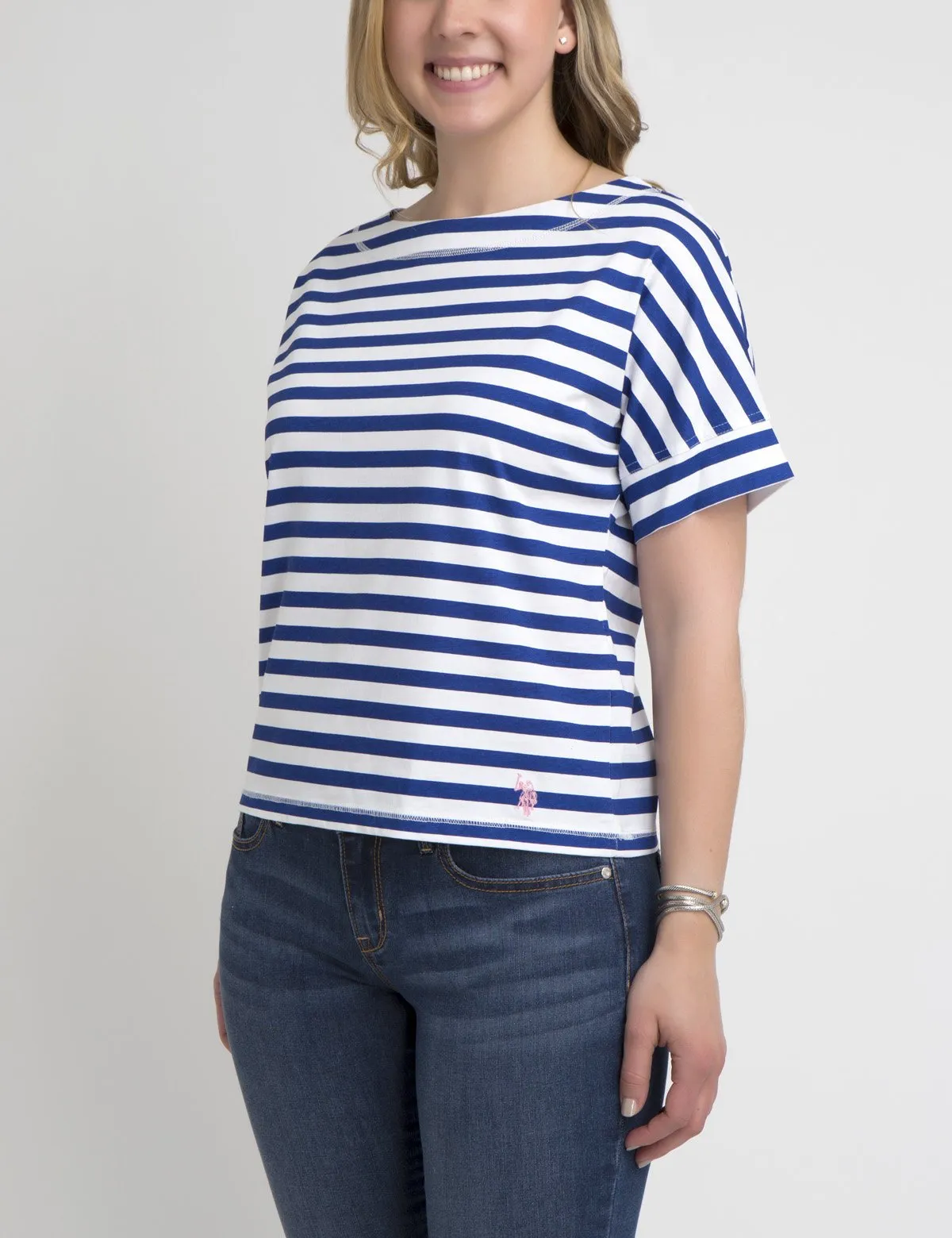 STRIPED LACEUP T-SHIRT