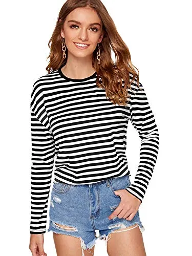 Striped Long Sleeve Tee Shirt