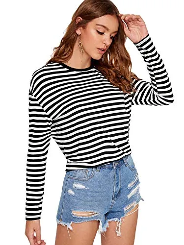Striped Long Sleeve Tee Shirt