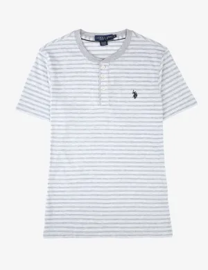 STRIPED SHORT SLEEVE HENLEY