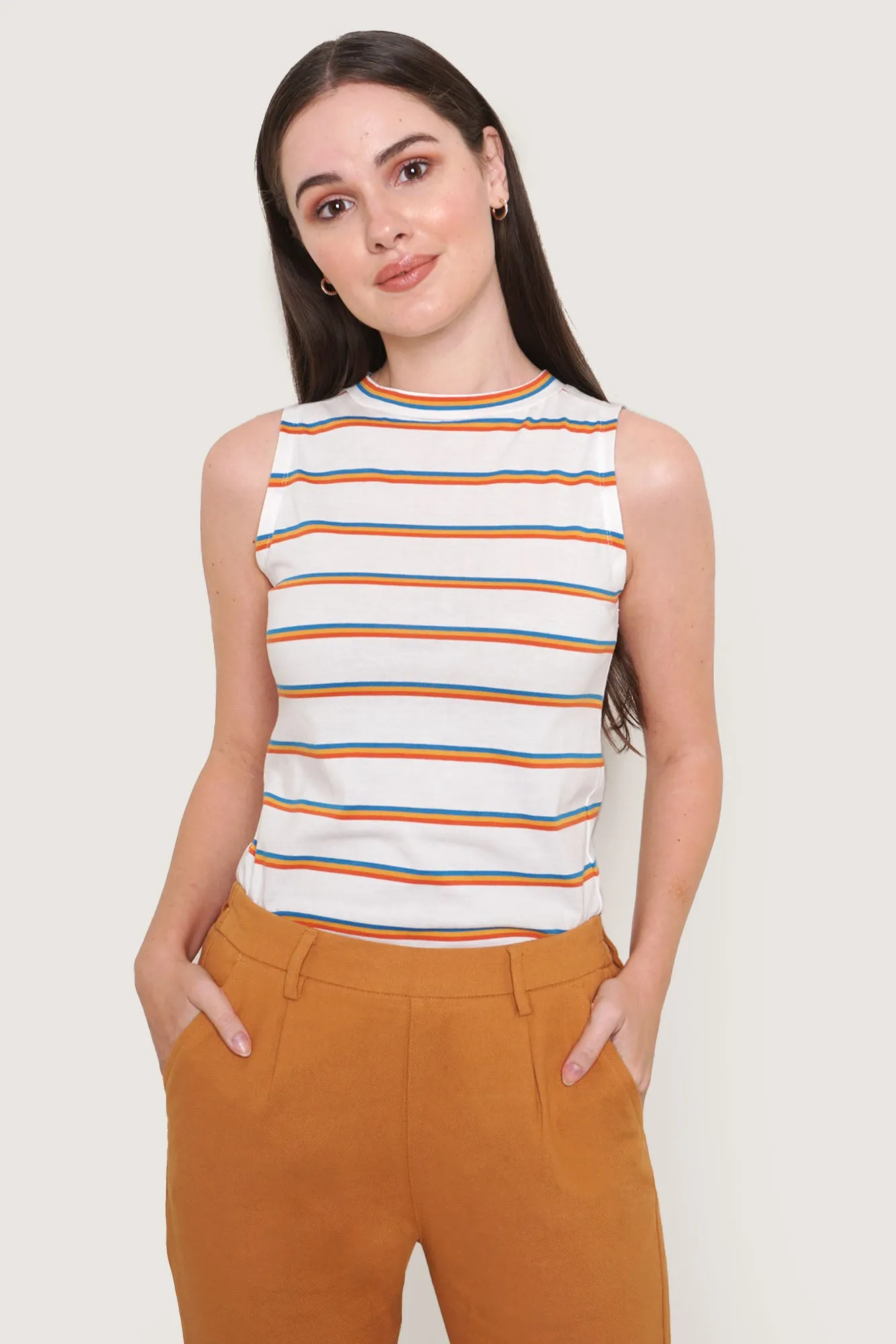 Striped Sleeveless Tee