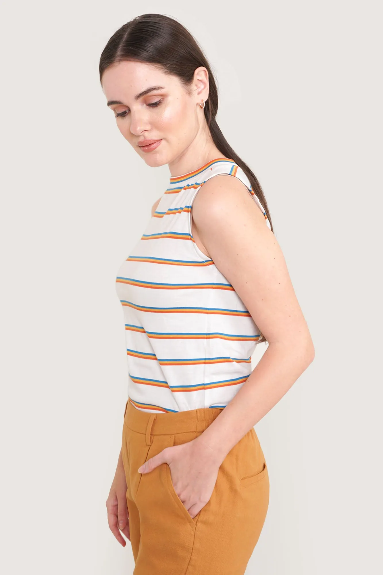 Striped Sleeveless Tee