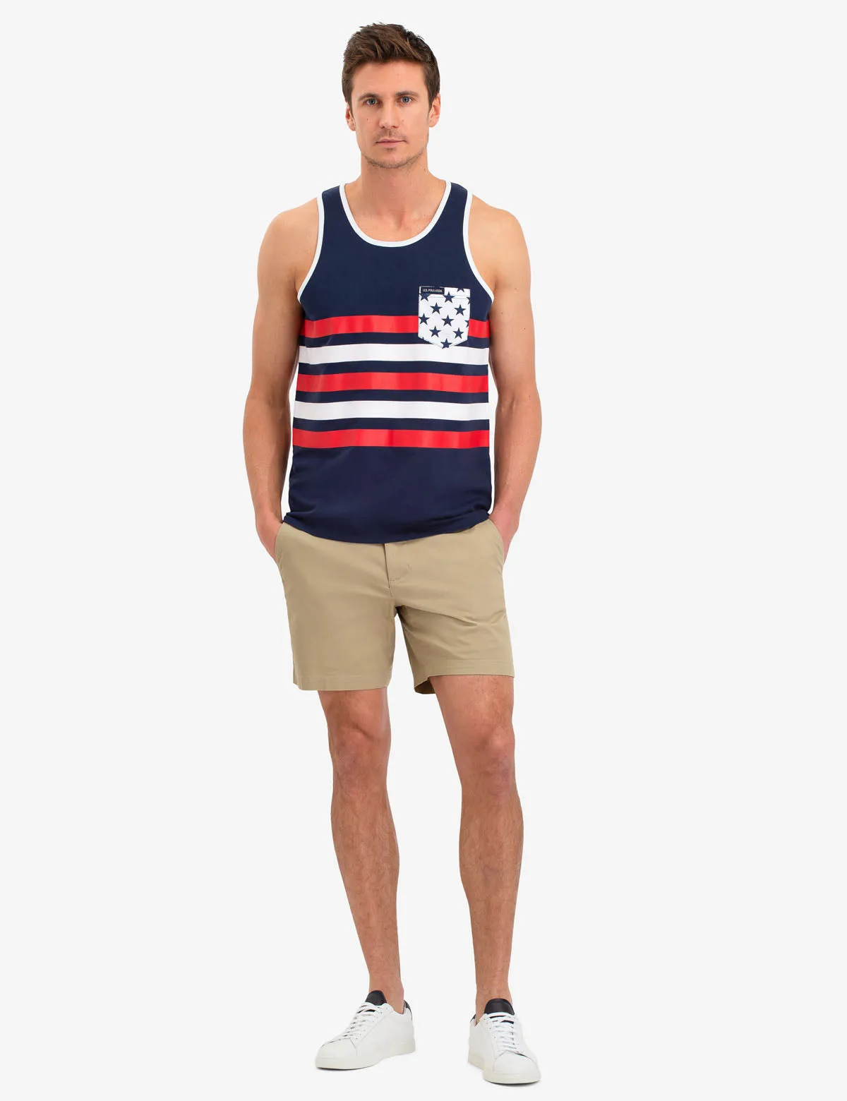 STRIPED STAR POCKET TANK