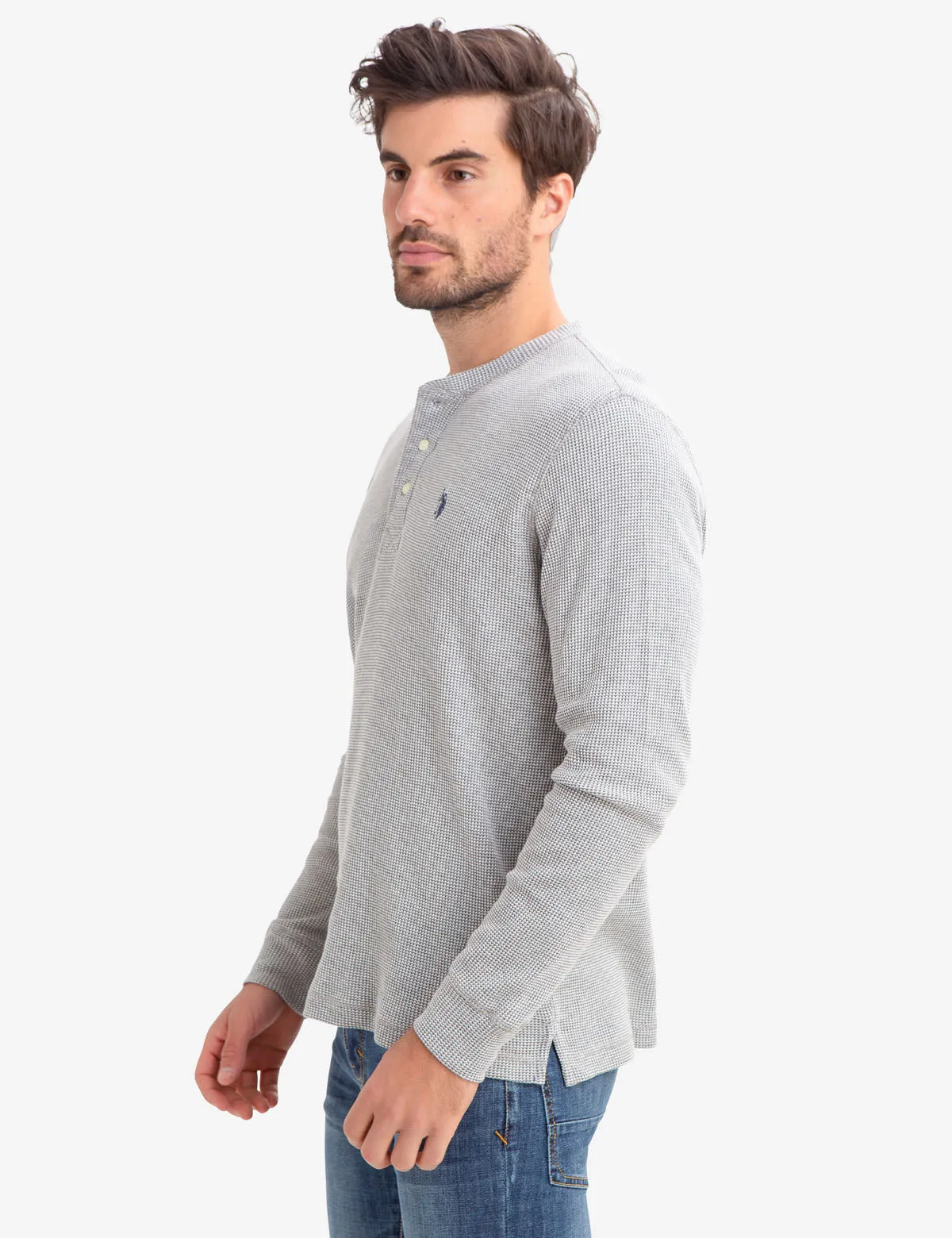 STRIPED THERMAL HENLEY