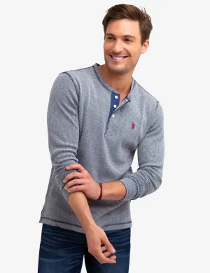 STRIPED THERMAL HENLEY