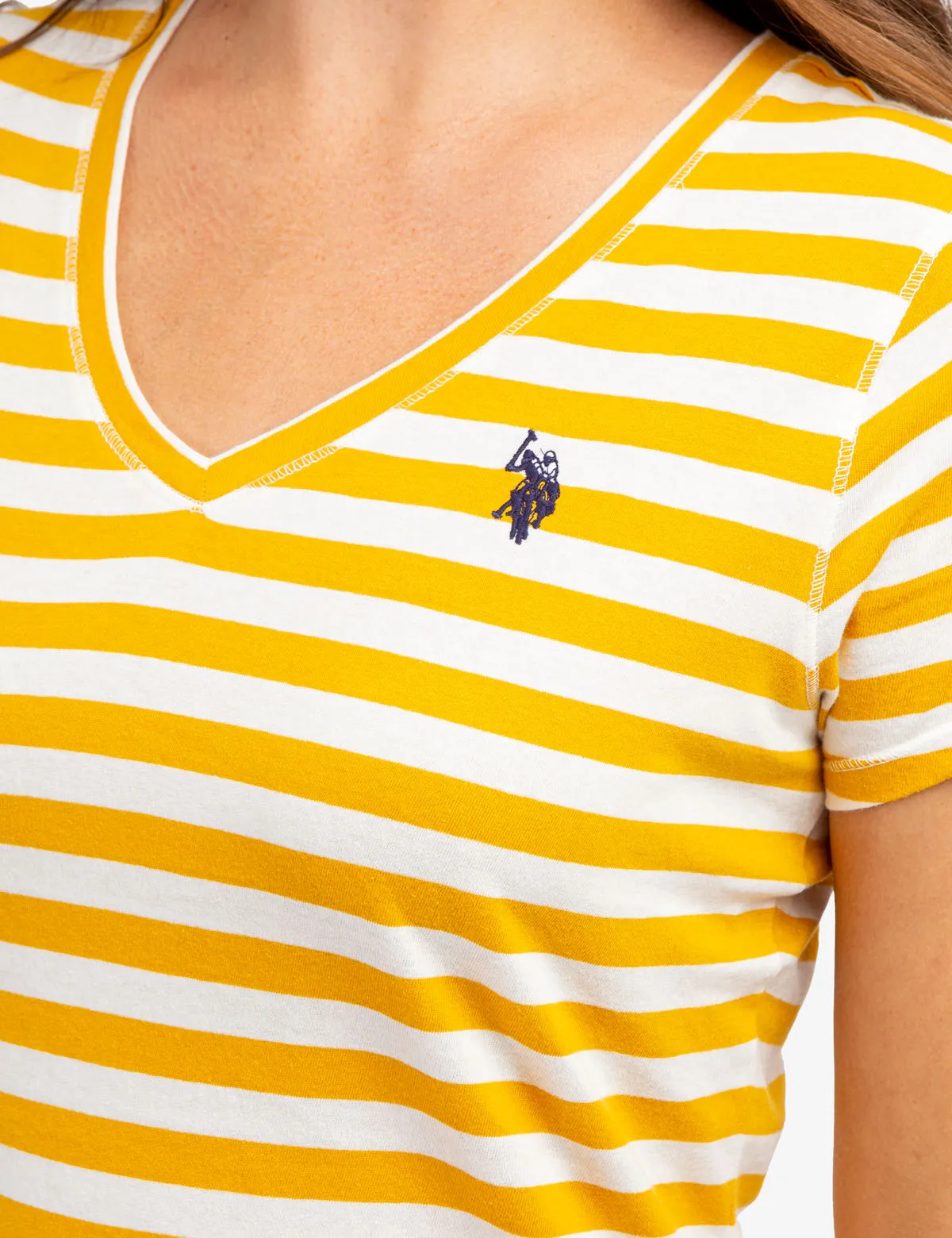 STRIPED V-NECK T-SHIRT