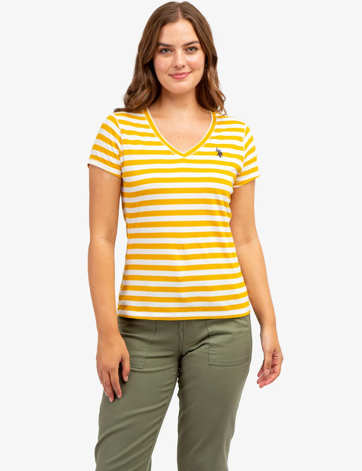 STRIPED V-NECK T-SHIRT