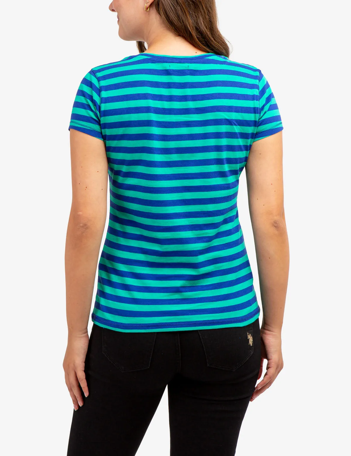 STRIPED V-NECK T-SHIRT