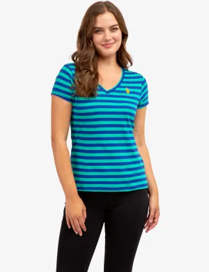 STRIPED V-NECK T-SHIRT