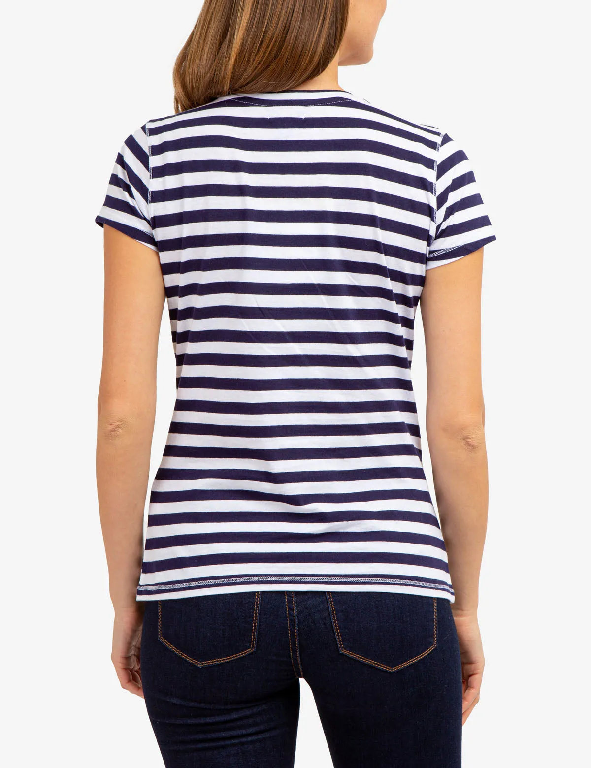 STRIPED V-NECK T-SHIRT