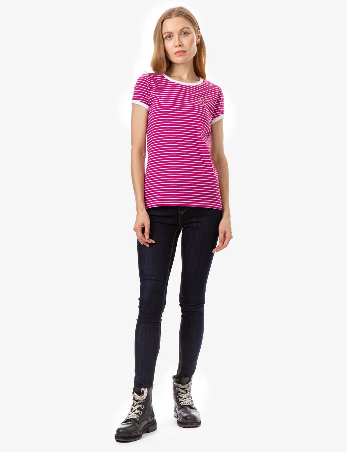 STRIPED YARN DYE RINGER T-SHIRT