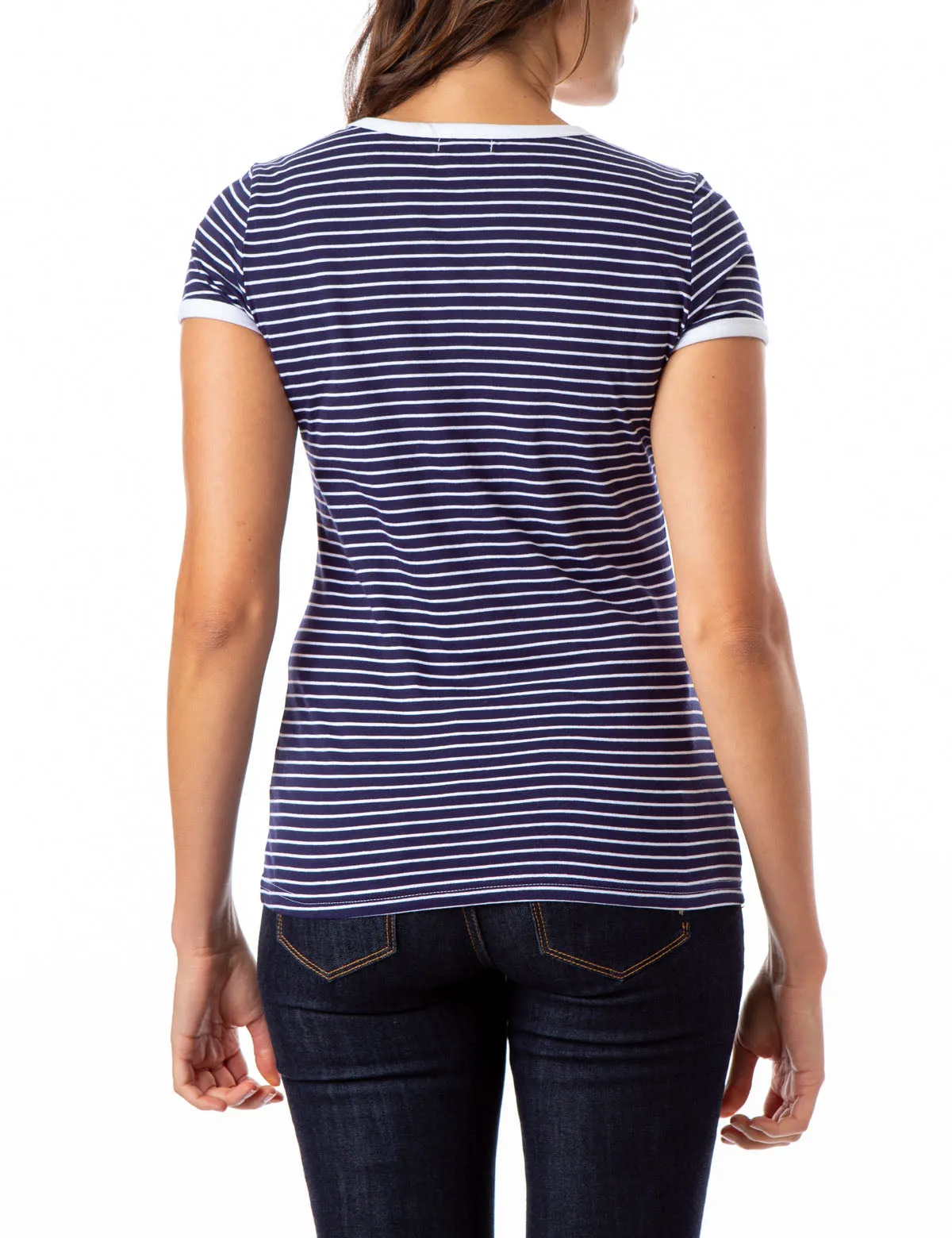 STRIPED YARN DYE RINGER T-SHIRT