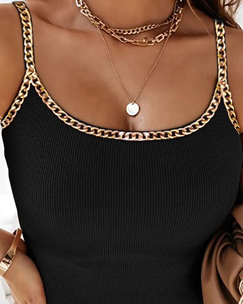Summer Ribbed Cami Tanks Tops Sexy
