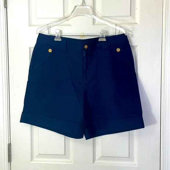 SUMMER SALE 🔥🔥 Ralph Lauren Navy Blue Cotton Summer Shorts Size 14
